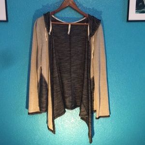 Paper Crane Hooded Open Cardigan